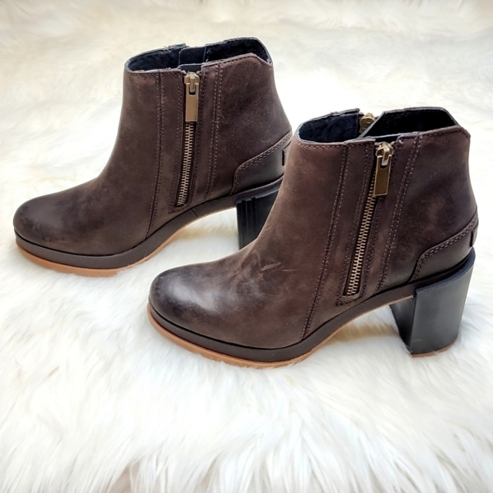 SOREL Blake Bootie Blackened Brown Double Side Zip Boots - Picture 13 of 16